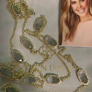 Kendra Scott Kellie Gold Necklace Gray Stone